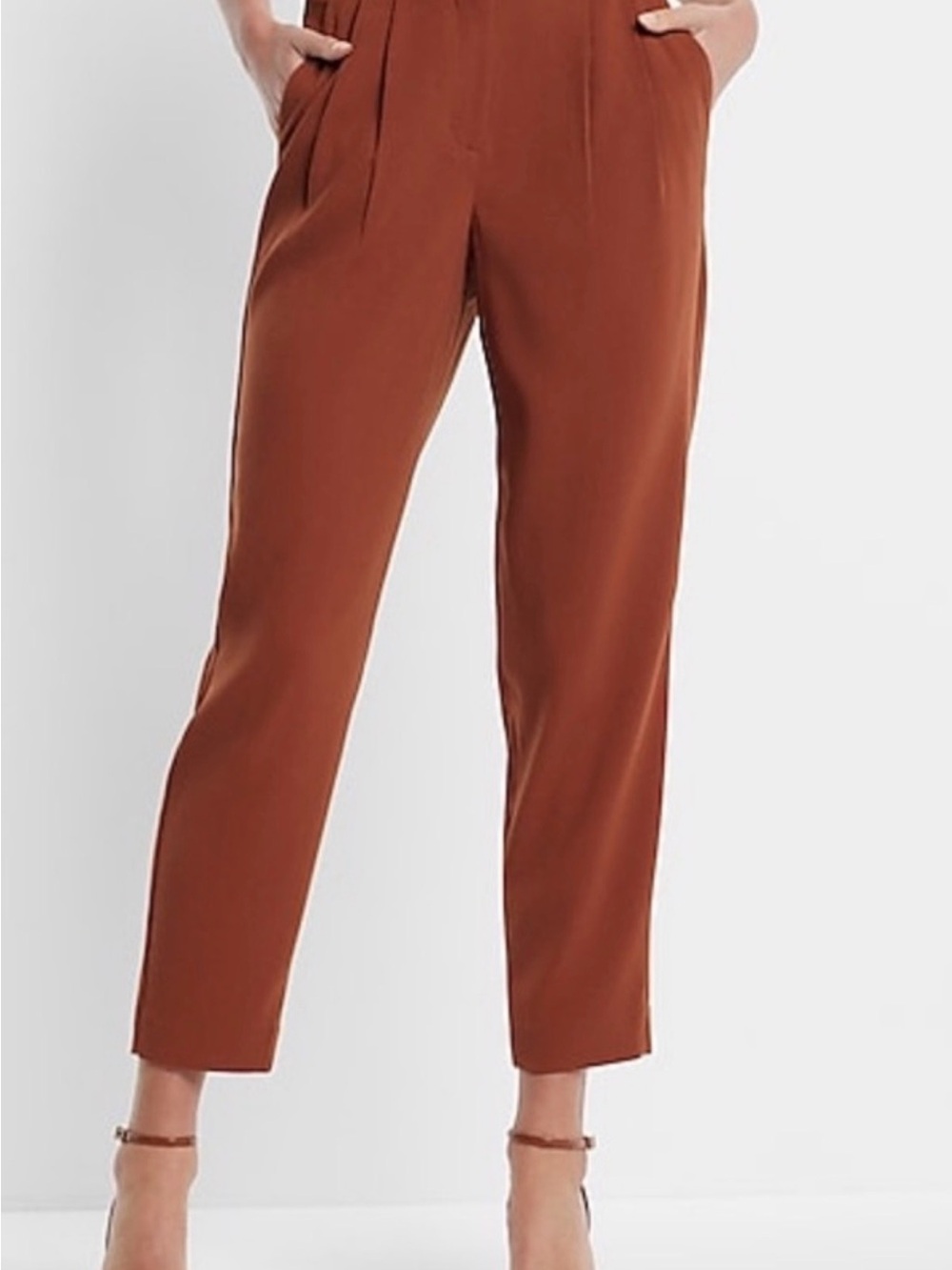 Express Rust Tone Women's Tailored Ponte Ankle Pants